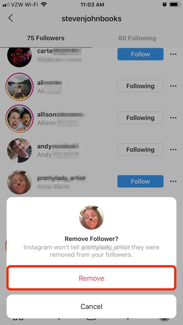 نحوه حذف فالوور اینستاگرام (remove followers instagram app)