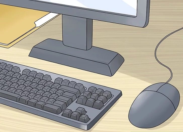 قرار گیری تجهیزات کامپیوتر بصورت صحیح هنگام کار با کامپیوتر