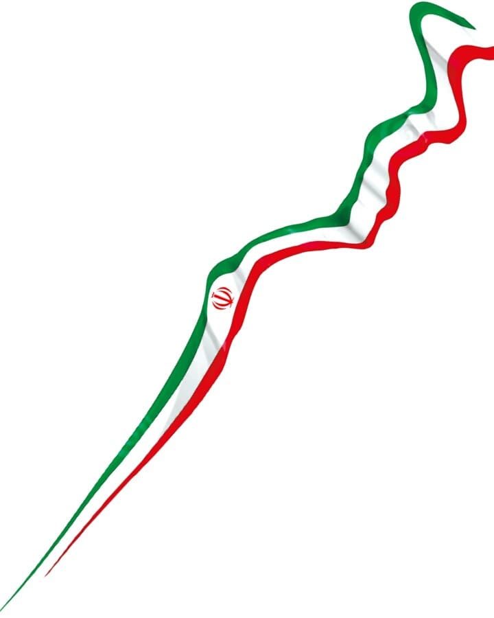 عکس پرچم ایران باریک و بلند بدون پس زمینه