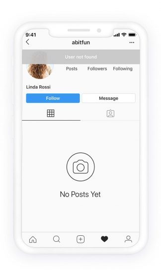 پیغام user not found در اینستاگرام